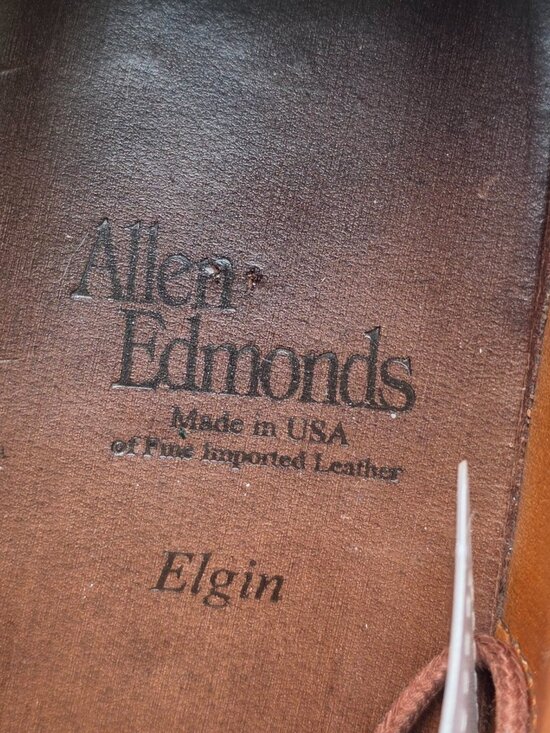 Allen Edmonds Elgin Brown 9.5-D Burnished Mens Leather Captoe Oxford Dress Shoes main image 4